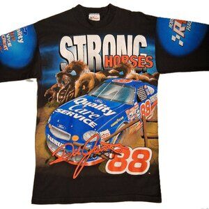 DALE JARRETT  T-Shirt  #88  Strong Horses  VTG 1998 sz M  Bold Graphics NASCAR